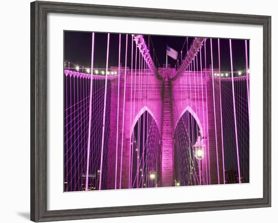 Brooklyn Bridge Lit Purple-Alan Schein-Framed Photographic Print