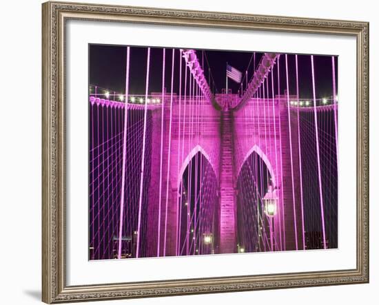 Brooklyn Bridge Lit Purple-Alan Schein-Framed Photographic Print