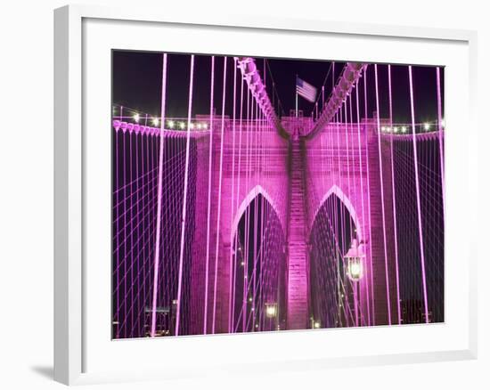 Brooklyn Bridge Lit Purple-Alan Schein-Framed Photographic Print