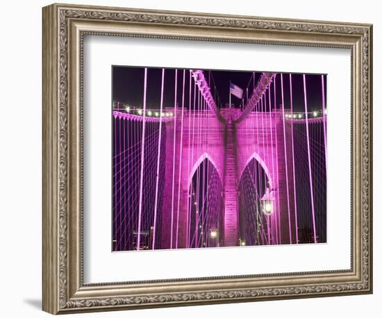 Brooklyn Bridge Lit Purple-Alan Schein-Framed Photographic Print