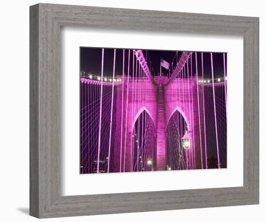 Brooklyn Bridge Lit Purple-Alan Schein-Framed Photographic Print