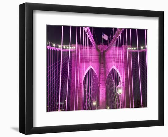 Brooklyn Bridge Lit Purple-Alan Schein-Framed Photographic Print