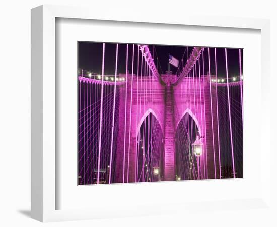 Brooklyn Bridge Lit Purple-Alan Schein-Framed Photographic Print