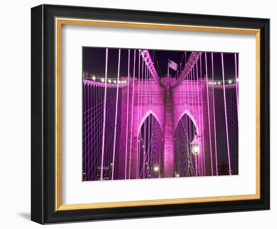 Brooklyn Bridge Lit Purple-Alan Schein-Framed Photographic Print