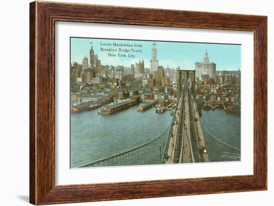 Brooklyn Bridge, Lower Manhattan-null-Framed Art Print