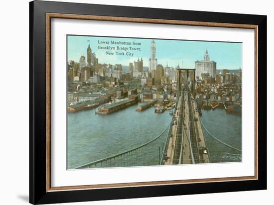 Brooklyn Bridge, Lower Manhattan-null-Framed Art Print