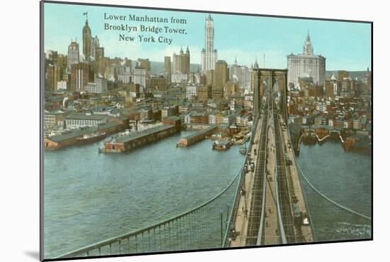 Brooklyn Bridge, Lower Manhattan-null-Mounted Art Print