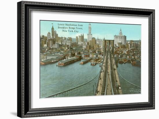 Brooklyn Bridge, Lower Manhattan-null-Framed Art Print