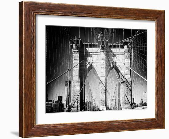 Brooklyn Bridge, Manhattan, New York, White Frame, Full Size Photography-Philippe Hugonnard-Framed Art Print
