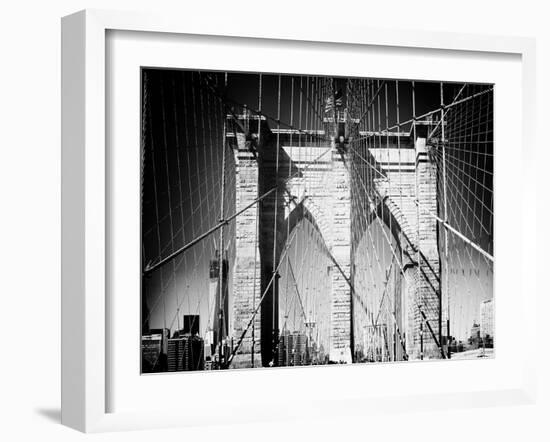 Brooklyn Bridge, Manhattan, New York, White Frame, Full Size Photography-Philippe Hugonnard-Framed Art Print