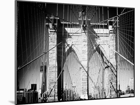 Brooklyn Bridge, Manhattan, New York, White Frame, Full Size Photography-Philippe Hugonnard-Mounted Art Print