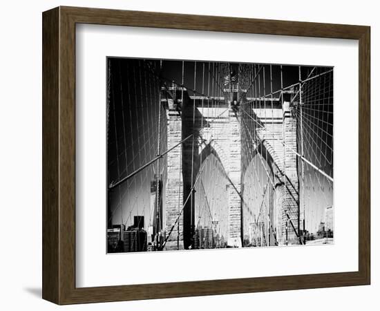 Brooklyn Bridge, Manhattan, New York, White Frame, Full Size Photography-Philippe Hugonnard-Framed Premium Giclee Print