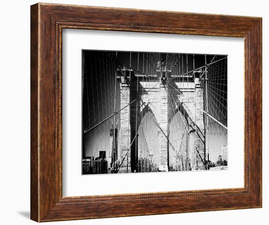 Brooklyn Bridge, Manhattan, New York, White Frame, Full Size Photography-Philippe Hugonnard-Framed Premium Giclee Print