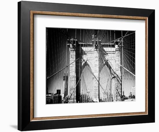 Brooklyn Bridge, Manhattan, New York, White Frame, Full Size Photography-Philippe Hugonnard-Framed Premium Giclee Print