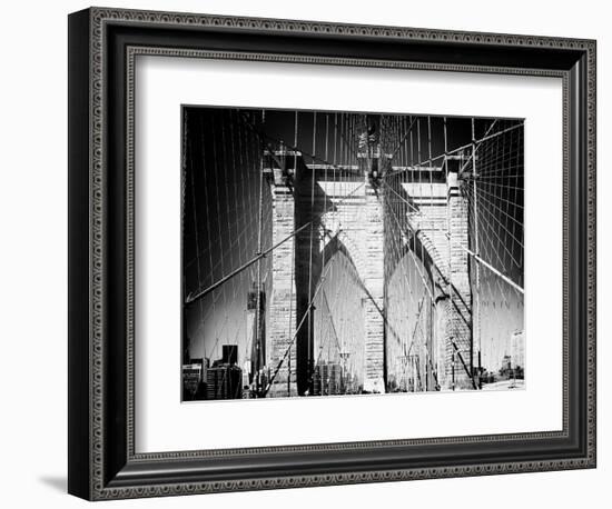 Brooklyn Bridge, Manhattan, New York, White Frame, Full Size Photography-Philippe Hugonnard-Framed Premium Giclee Print