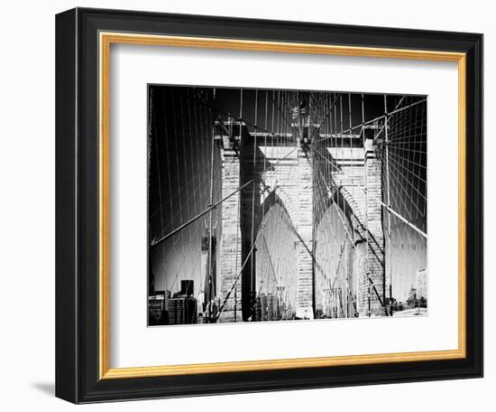 Brooklyn Bridge, Manhattan, New York, White Frame, Full Size Photography-Philippe Hugonnard-Framed Premium Giclee Print