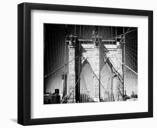 Brooklyn Bridge, Manhattan, New York, White Frame, Full Size Photography-Philippe Hugonnard-Framed Art Print