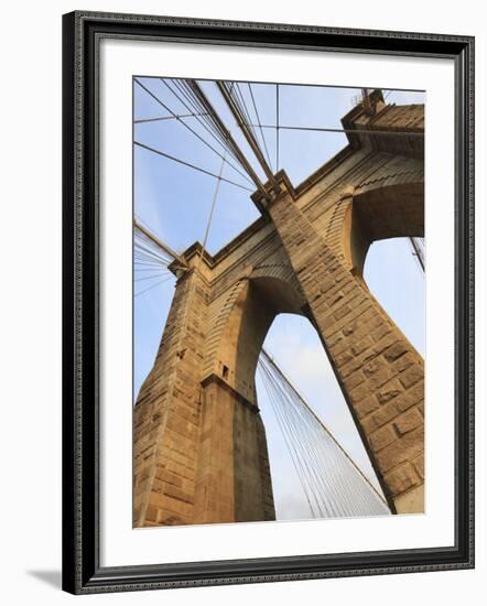 Brooklyn Bridge, New York City, New York, United States of America, North America-Amanda Hall-Framed Photographic Print