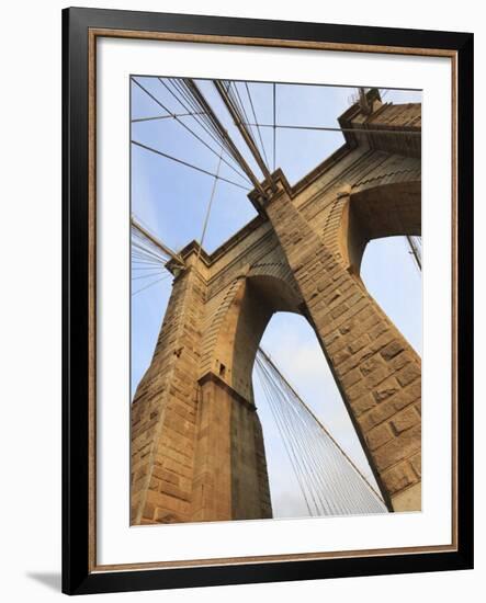 Brooklyn Bridge, New York City, New York, United States of America, North America-Amanda Hall-Framed Photographic Print