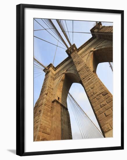 Brooklyn Bridge, New York City, New York, United States of America, North America-Amanda Hall-Framed Photographic Print