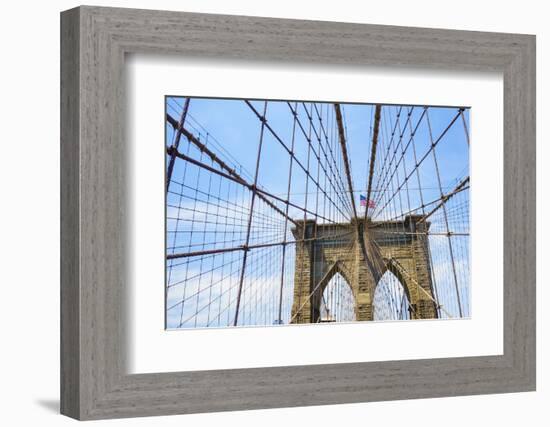 Brooklyn Bridge, New York City, United States of America, North America-Fraser Hall-Framed Photographic Print