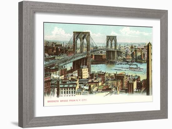 Brooklyn Bridge, New York City-null-Framed Art Print