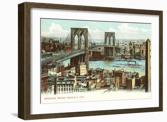 Brooklyn Bridge, New York City-null-Framed Art Print