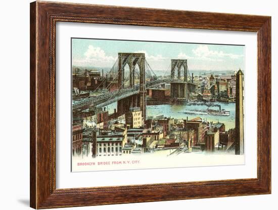 Brooklyn Bridge, New York City-null-Framed Art Print