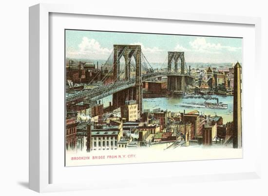 Brooklyn Bridge, New York City-null-Framed Art Print