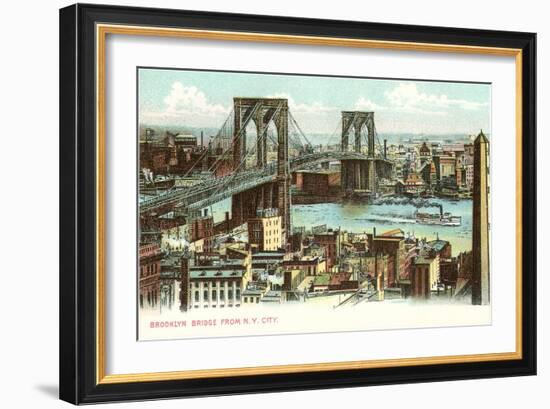 Brooklyn Bridge, New York City-null-Framed Art Print