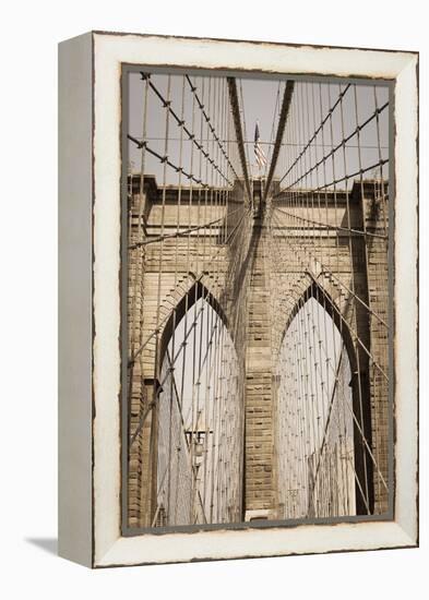 Brooklyn Bridge, New York, United States of America, North America-Amanda Hall-Framed Premier Image Canvas
