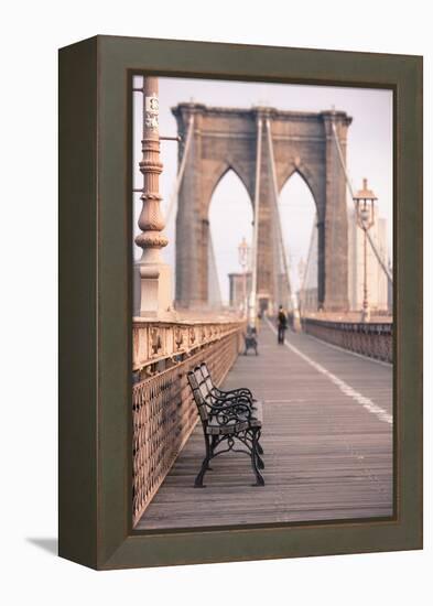 Brooklyn Bridge, New York, United States of America, North America-Amanda Hall-Framed Premier Image Canvas