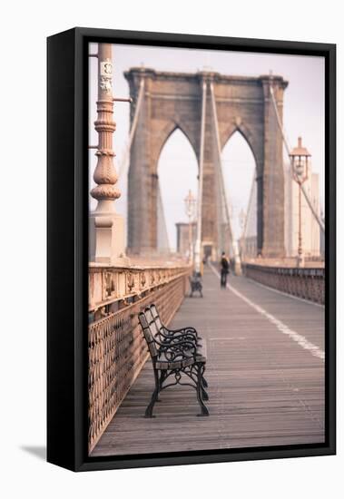 Brooklyn Bridge, New York, United States of America, North America-Amanda Hall-Framed Premier Image Canvas