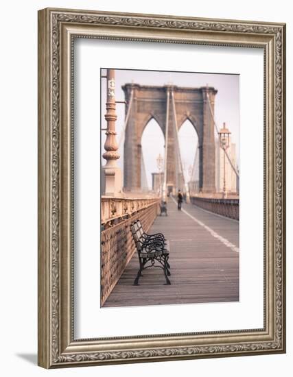 Brooklyn Bridge, New York, United States of America, North America-Amanda Hall-Framed Photographic Print