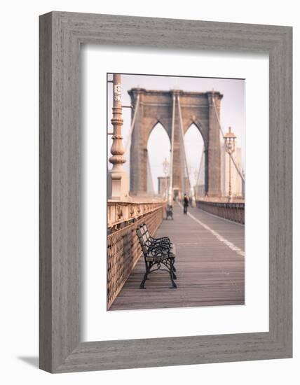 Brooklyn Bridge, New York, United States of America, North America-Amanda Hall-Framed Photographic Print