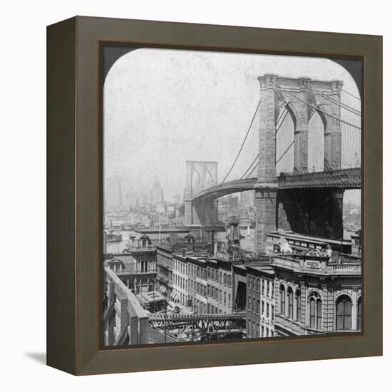 Brooklyn Bridge, New York, USA, 1901-Underwood & Underwood-Framed Premier Image Canvas