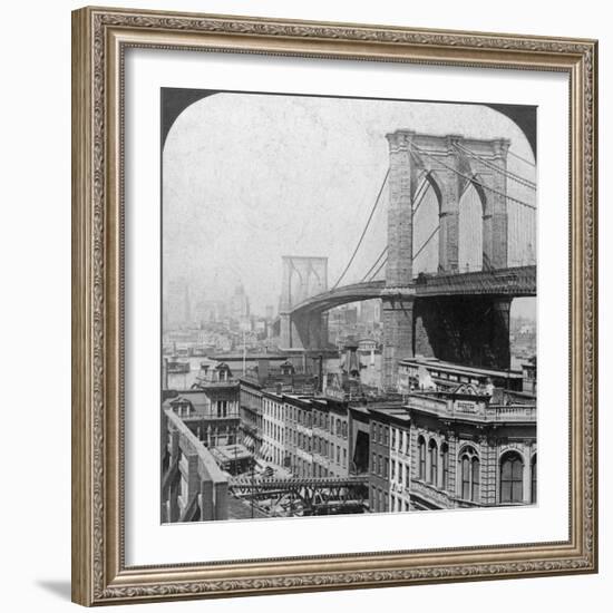 Brooklyn Bridge, New York, USA, 1901-Underwood & Underwood-Framed Photographic Print