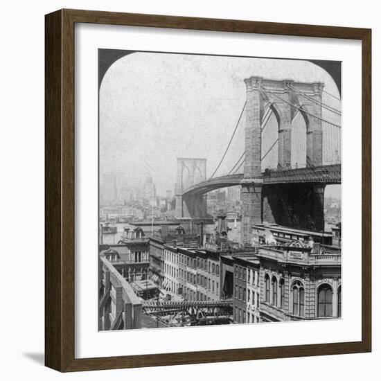 Brooklyn Bridge, New York, USA, 1901-Underwood & Underwood-Framed Photographic Print