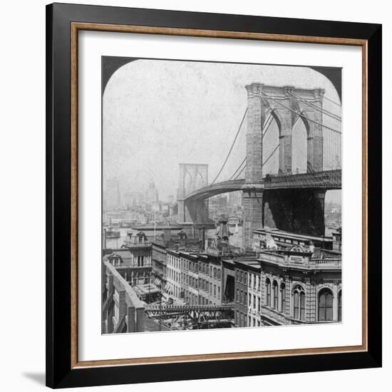 Brooklyn Bridge, New York, USA, 1901-Underwood & Underwood-Framed Photographic Print