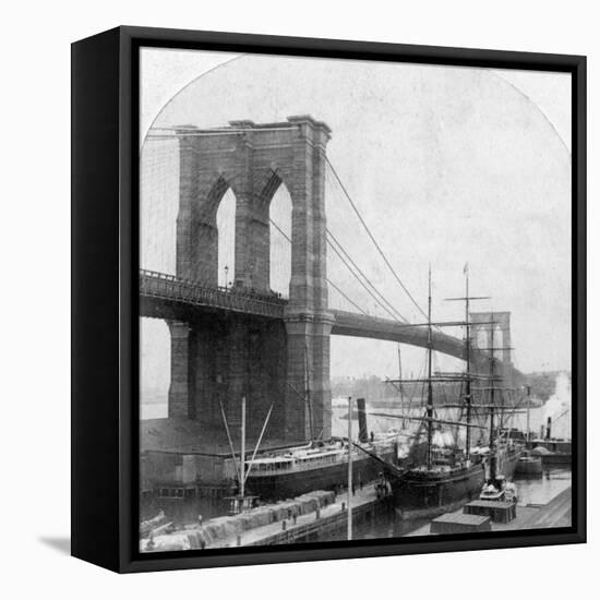 Brooklyn Bridge, New York, USA, Late 19th Century-William H Rau-Framed Premier Image Canvas