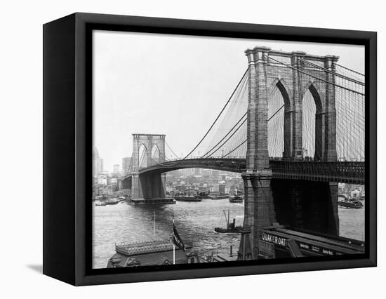 Brooklyn Bridge, New York-null-Framed Premier Image Canvas