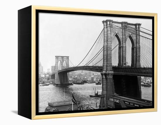 Brooklyn Bridge, New York-null-Framed Premier Image Canvas