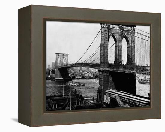 Brooklyn Bridge, New York-null-Framed Premier Image Canvas