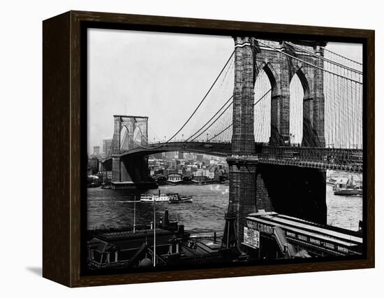 Brooklyn Bridge, New York-null-Framed Premier Image Canvas