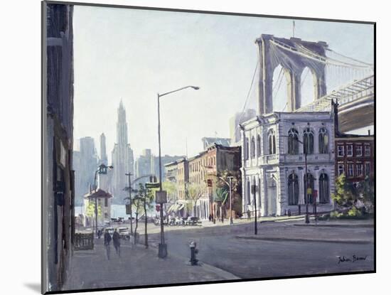 Brooklyn Bridge, New York-Julian Barrow-Mounted Giclee Print