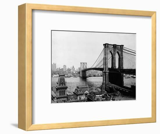 Brooklyn Bridge Over East River and Surrounding Area-null-Framed Photographic Print