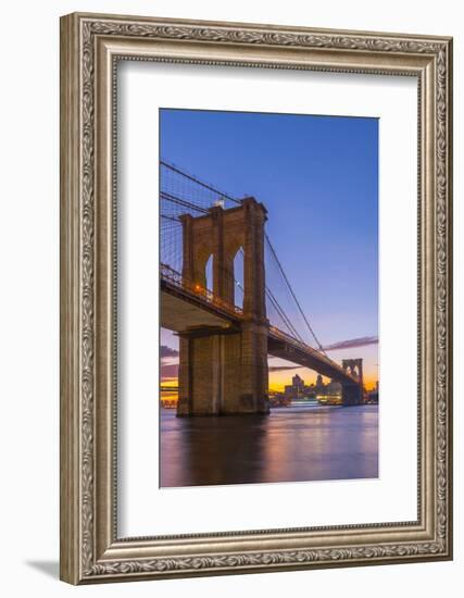 Brooklyn Bridge over East River, New York, United States of America, North America-Alan Copson-Framed Photographic Print