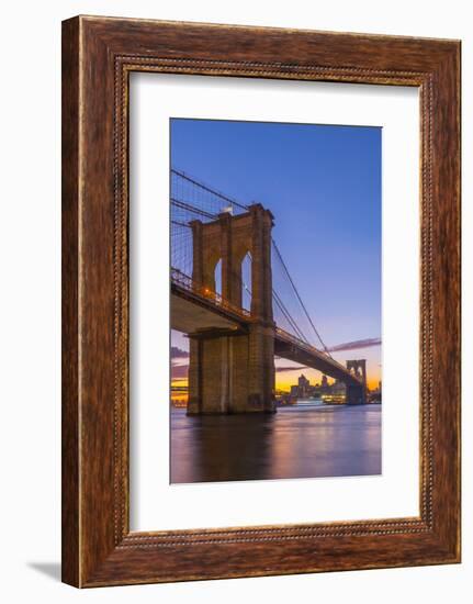 Brooklyn Bridge over East River, New York, United States of America, North America-Alan Copson-Framed Photographic Print