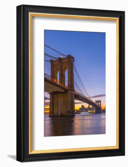 Brooklyn Bridge over East River, New York, United States of America, North America-Alan Copson-Framed Photographic Print