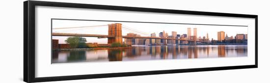 Brooklyn Bridge over East River-null-Framed Art Print